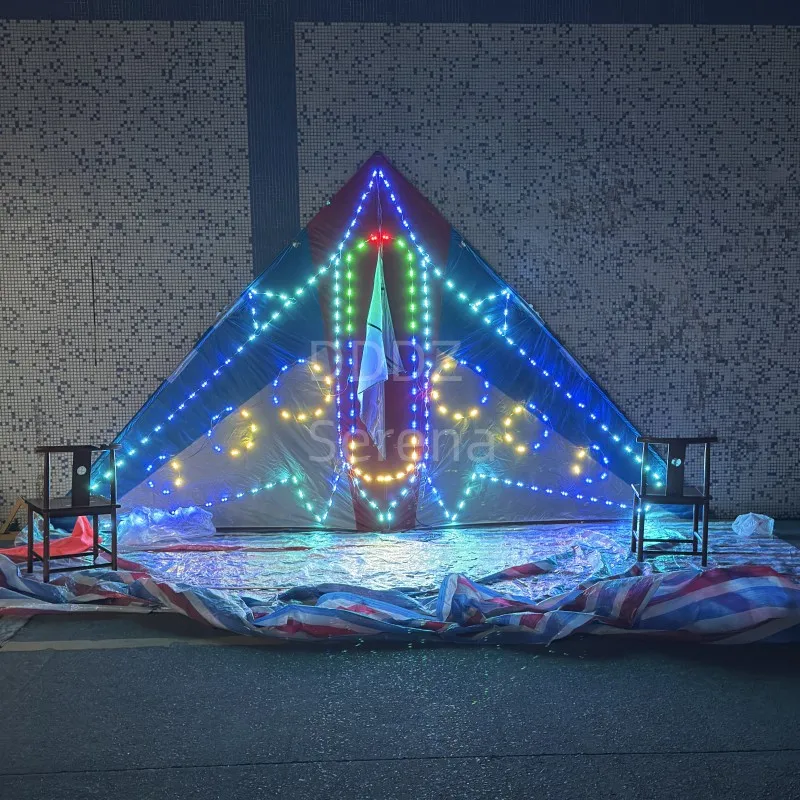 DDDZ 6 square Big Triangle night LED airplane ripstop nylon delta kite military 544 umbrella fabric delta night kite with lights Sfb3eafd8e227442fae581e399e106aabC