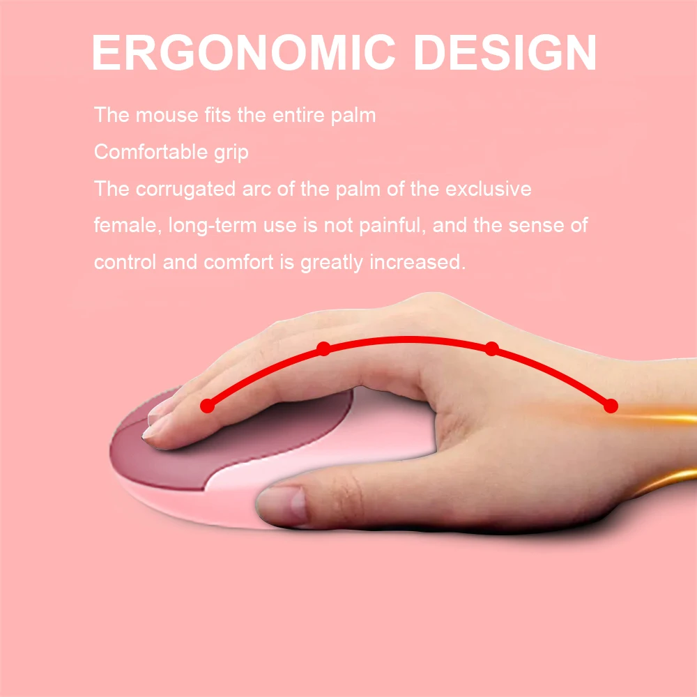 Sleek Pink Wireless Keyboard and Mouse Set - Mini Portable Design