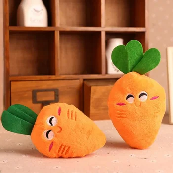 3pcs Dog Toys Pet Squeaky Carrot Plush Toys Stuffed Soft Dog Cat Chew Interactive Toys for Dogs Cats Teeth Cleaning Pet Supplies 2