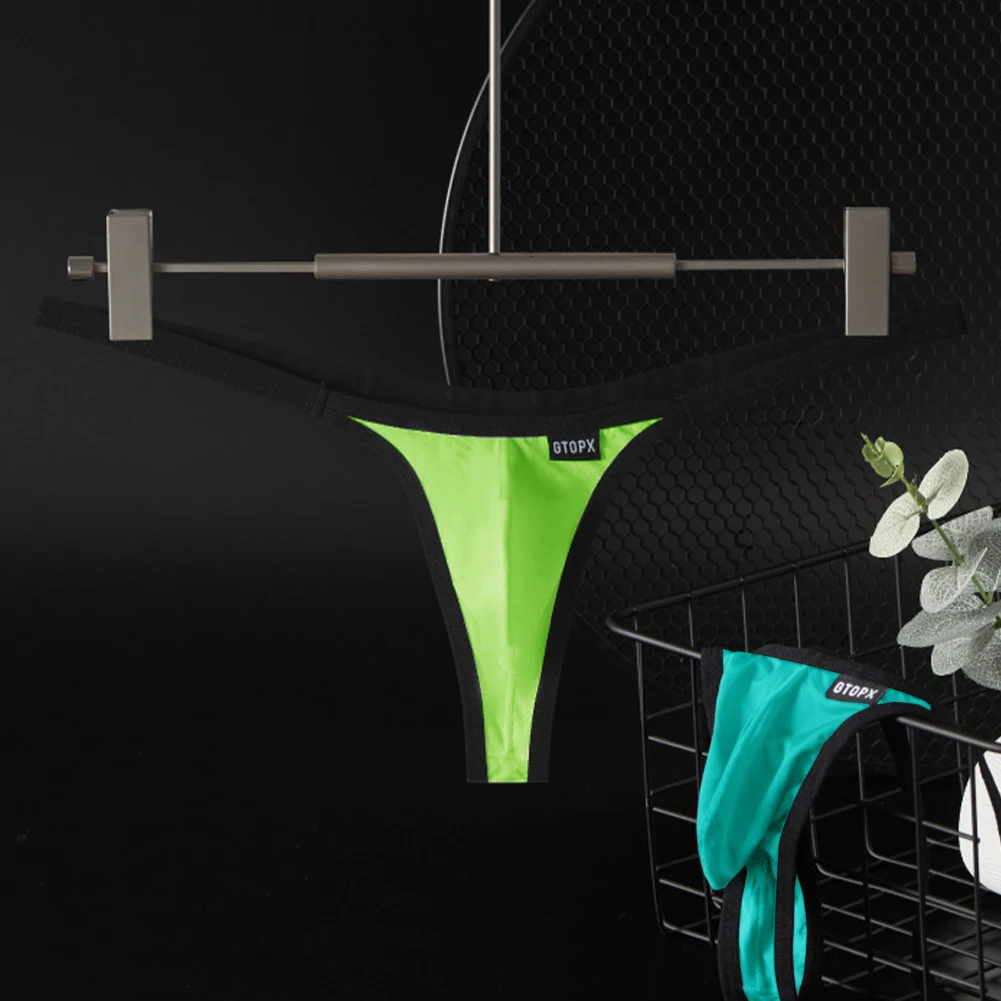 

Men T-Panties Briefs Panties Thongs G-string Bulge Pouch T Back Bkini Low Waist Elastic Underwear Male Lingerie Tanga
