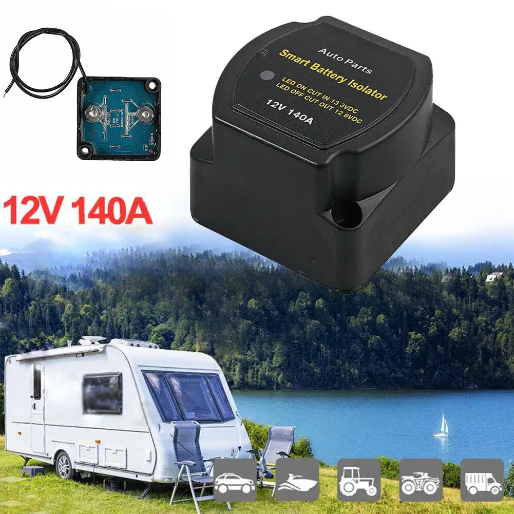 

12v 140A Voltage Sensitive Relay Dual Smart Battery Isolator Protection VSR Split Charge For Car RV Boat Marine Camper Moto P8X6