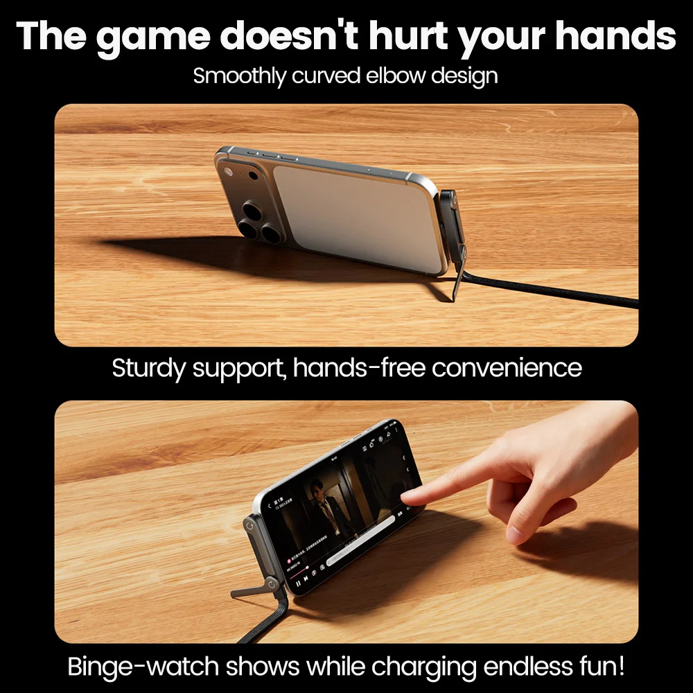 2-in-1 USB Type C Fast Charging 240W Elbow Cable & Holder