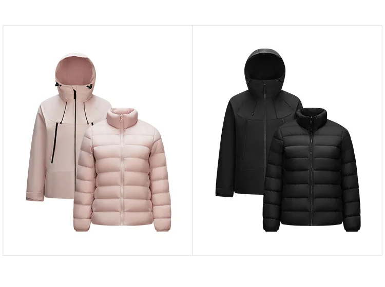 Down Jacket Women Three-Defense Rainproof Windproof Moisture Permeable Three-in-One New Winter Two-Piece Down Jacket