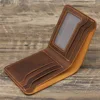 Handmade Genuine Leather Wallet Men Retro Short Man's wallet Durable Real Leather Wallet Handmade Breif Cartera Hombre 1