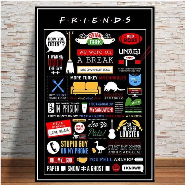 

Friends Tv Show Classic Quote Print Art Canvas Poster For Living Room Decor Home Wall Picture