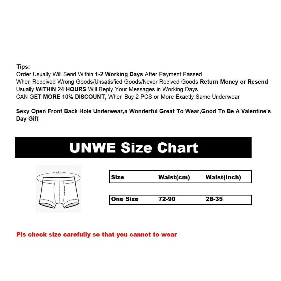 UNWE Mens Open Briefs Front/Back HOLE Erotic Men Underwear Sexy Men Underwear Thin Gay Panties Erotic Appreal