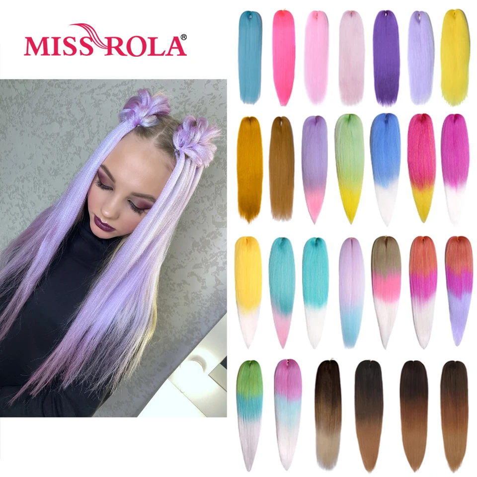 Miss Rola Synthetic 28Inch 100G 2023 New Hair Extension Yaki Straight Jumbo Braiding Hair Pre-Stretched Braid Kanekalon Hair