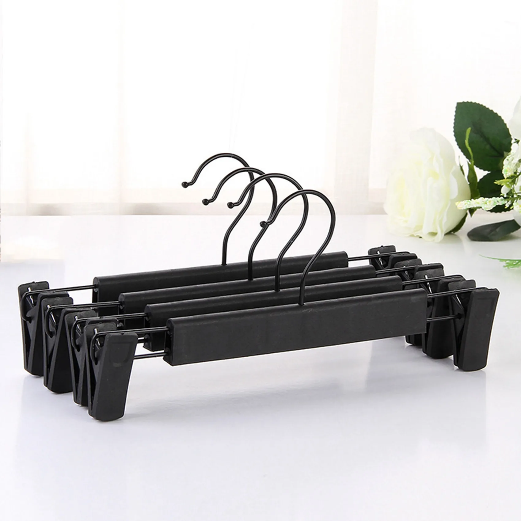 AT21-30PCS/SET 금속 바지 스커트 걸이 바지 스탠드 홀더(조절 가능 2개 포함)