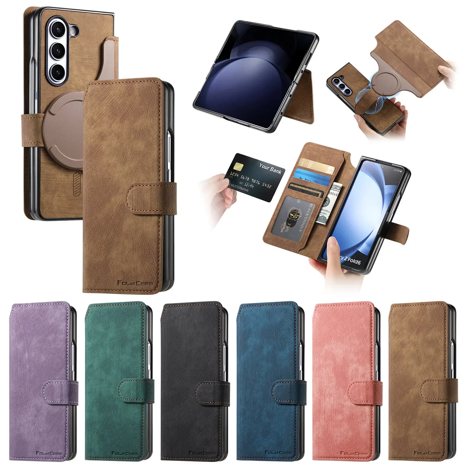 2-in-1 Detachable Wallet Flip Case with Magnetic Cover