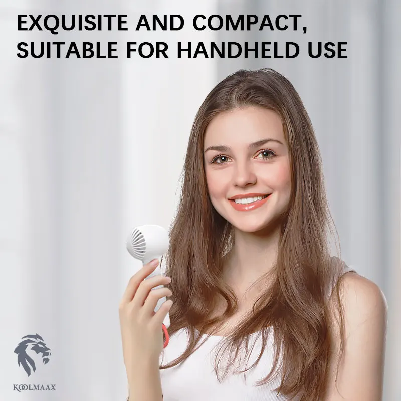 

Koolmaax Small Handheld Fan,Portable Mini Fan With 3 Speeds With Mountain Hook Convenient To Carry And Also Can Be Place On Desk