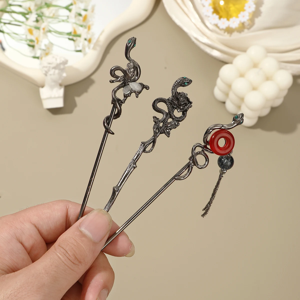 1pc Chinese Style Women Tassel Hair Stick Vintage Lady Hairpin Hair Fork Headwear Wedding Party Temperament Headdress Hair Clip