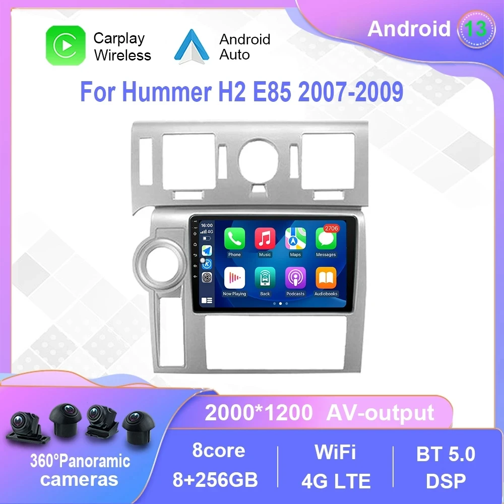 

Android 13 Radio For Hummer H2 E85 2007-2009 Car Multimedia Player Carplay Touch Screen GPS Navigation