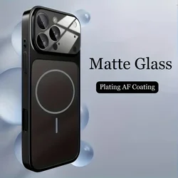 Luxurious Solid Color Frosted Glass Mirror Frame with High Aesthetic Appeal - Hard Back Cover - iPhone 15 (Black)