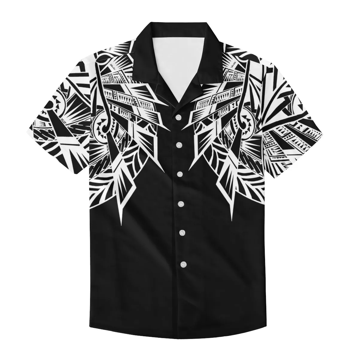 

2023 Men's Summer Fashion Harajuku Plus Size Polynesian Loose Casual Short Sleeve Button Beach Shirt for Men