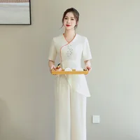 Vêtements de travail pour femmes, costume de serveur d'hôtel, Salon de beauté, Spa, Massage, café des ongles, bain de pieds Sexy, Sauna, technicien, pantalon global, uniforme 4