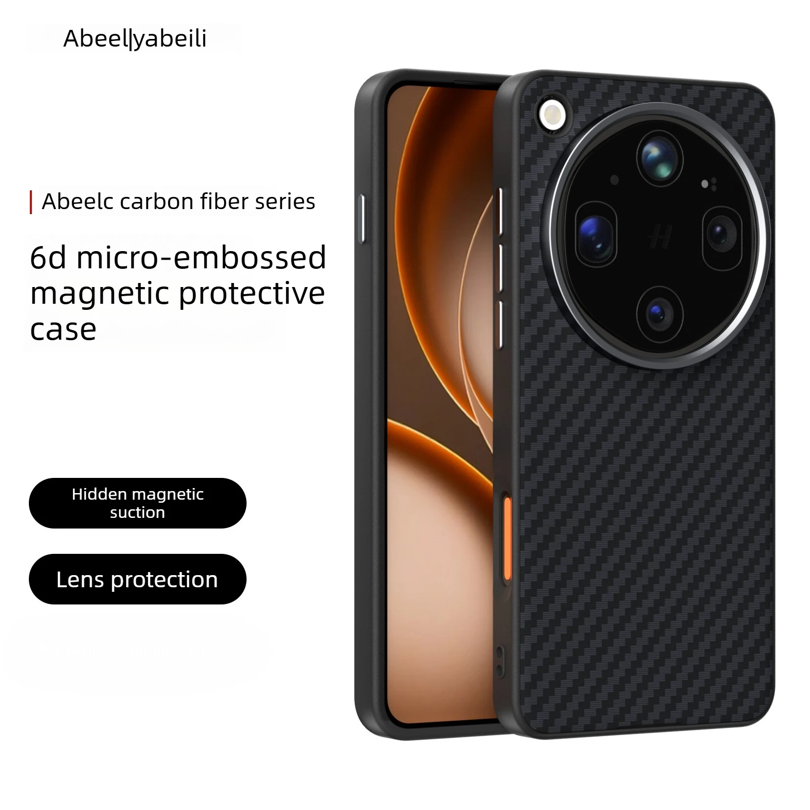 Premium Magnetic Lens Large Hole Anti-Fall Phone Cover with Wireless Charging Capability