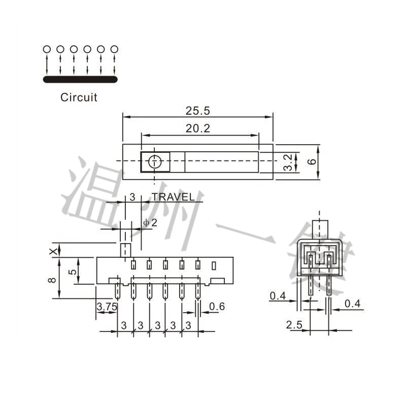 10Pcs SS-16F01 1P6T 8핀 6기어 수직 직선 삽입 토글 스위치 원형 핸들 슬라이딩 버튼 핸들 높이 3/4mm