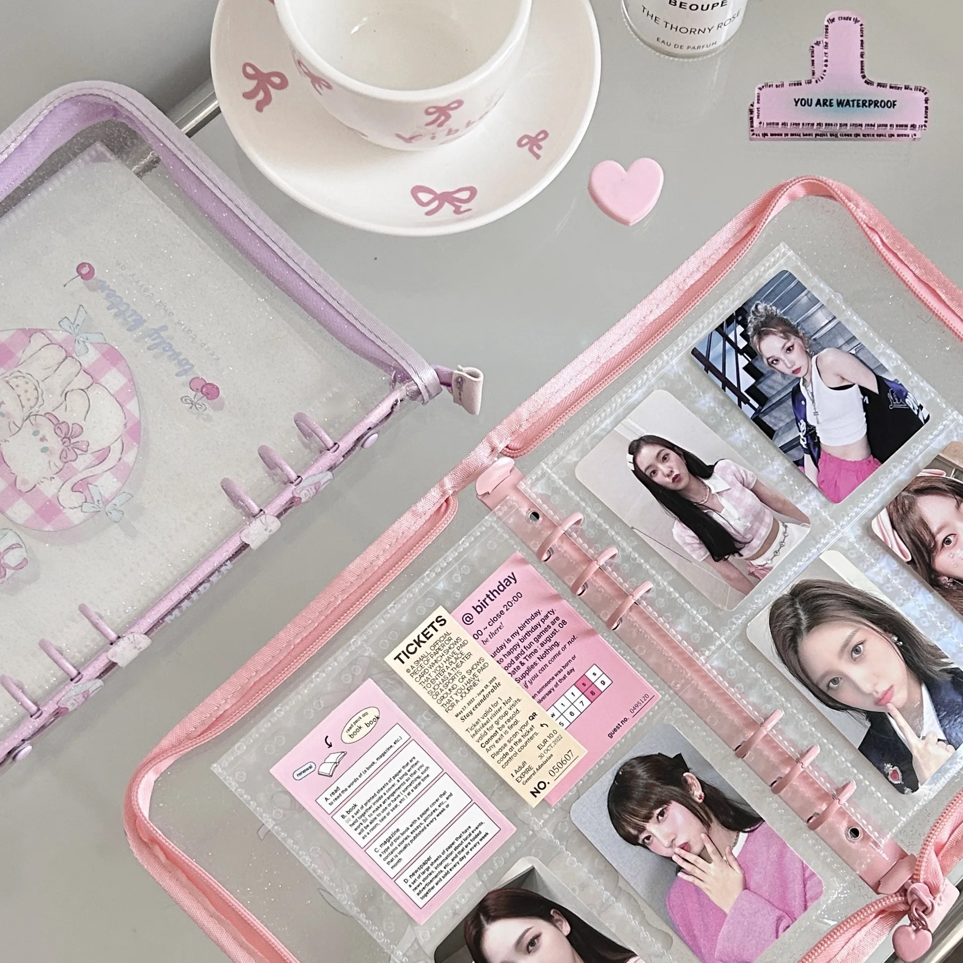 Korea Cat A5 Binder Photocard Collect Book Glitter Photo Transparent Album Postcards Storage Book 4