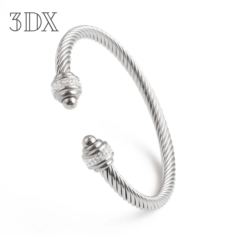 

European and American adhesive diamond stainless steel wire ball bracelets, jewelry, women's jewelry,