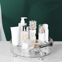 1Pc/Light Luxury Rotatable Cosmetics Storage Box Acrylic Storage Tray Desktop Dressing Table Skin Care Product Perfume Storage R 1