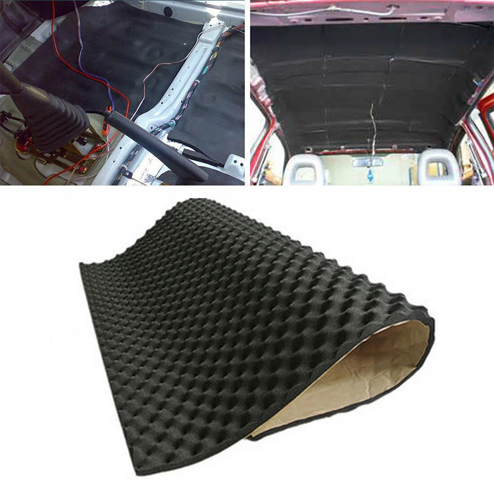 80cm*50cm Auto Studio Sound Acoustic Absorption Sticker Car Heatproof Wave  Foam Deadener Car Soundproof Cotton Insulation Mat - AliExpress