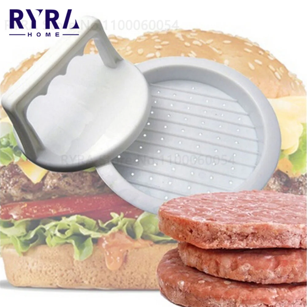 Round Hamburger Press Plastic Burger Maker Mould Meat Beef Grill Burger Press Patty Maker Mold Machine Kitchen Poultry Tools burger press,burger maker