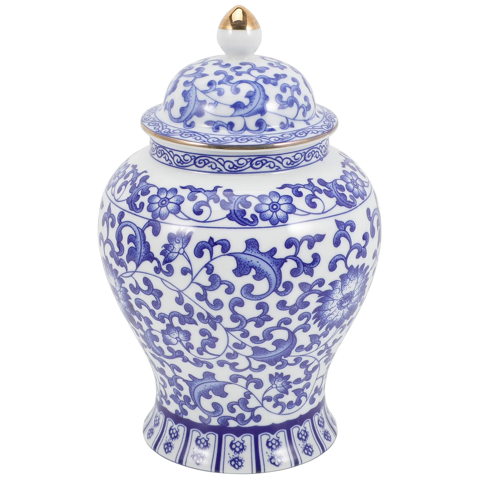 

Blue and White Porcelain Jar Tea Canister Convenient Container Vase Ceramic Home Accessory Chinese Pot Household Storage