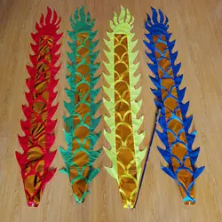 2 Meters Gold Stamping Chinese Dragon Ribbon Dance Set With Rod Festival Performance Accessories Funny Fitness Products Red