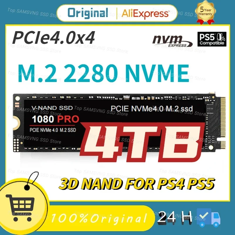 2024 новый оригинальный бренд 1080 PRO SSD 4TB 2 ТБ 1TB M.2 2280 PCIe Gen 5,0X4 NVMe Внутренний твердотельный диск для настольного компьютера/ноутбука/PS5