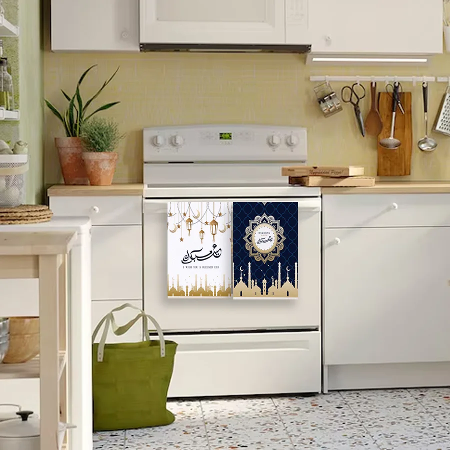 Ramadan Decoration Kitchen Tea Towel Ramadan Kareem Mubarak Muslim Islamic Family Dinner Towel Party Supplies Eid al-Fitr