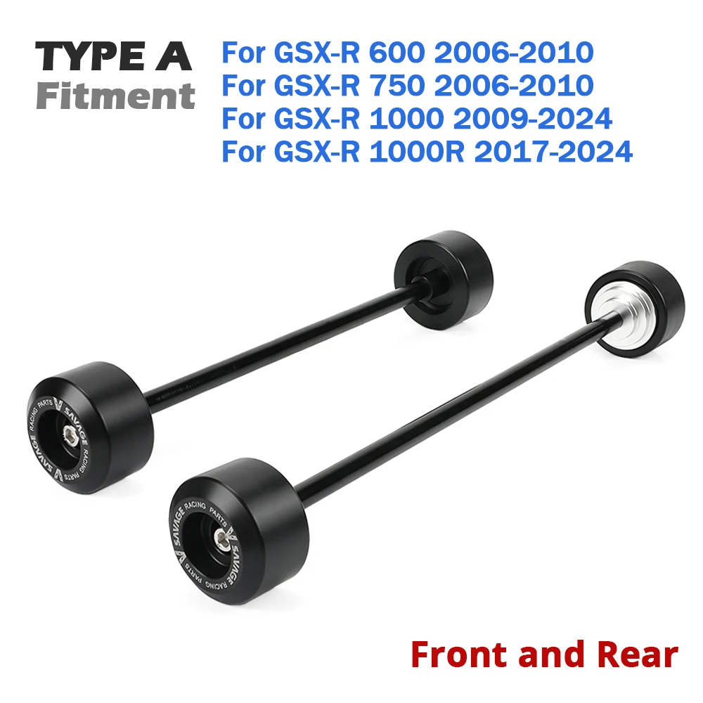 Motorcycle Crash Sliders - Front & Rear Axle Protectors For Suzuki GSX-R 600/750 2000-2010