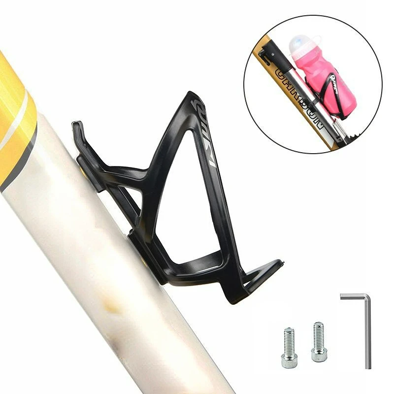 Black Carbon Fiber Bike Glass Water Bottle Holder MTB Cycling Road