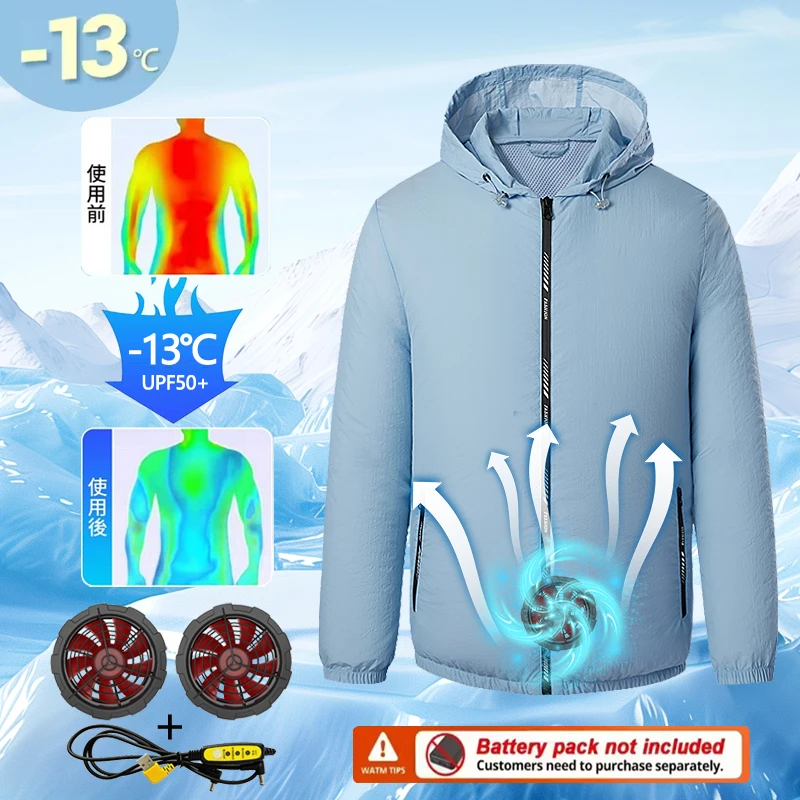 Men's Lightweight Wearable Cooling Jacket for Summer - Outdoor Air Conditioning Clothing