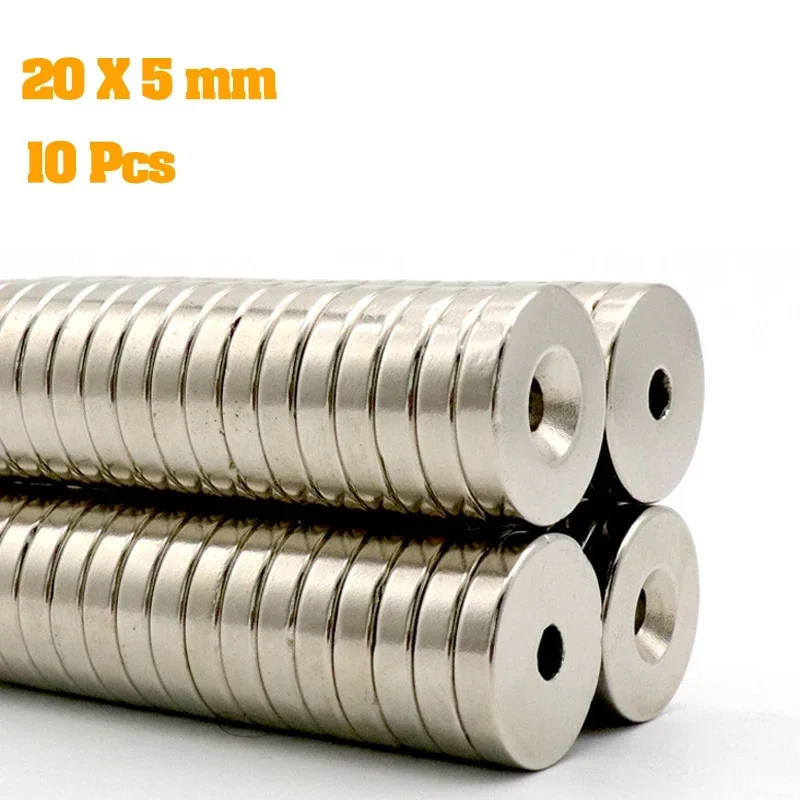 

10 Pcs Permanent NdFeB Strong Magnets Hole Round Countersunk 25x5 mm Neodymium Magnetic Magnet 25X5 Strong Permanent Magnets