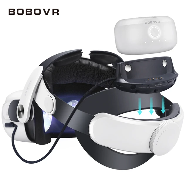 BOBOVR M3 PRO Battery Head Strap Compatible with Oculus Quest3 VR  Multi-Point Adjustment 5200mah Battery Pack for VR Accessories - AliExpress