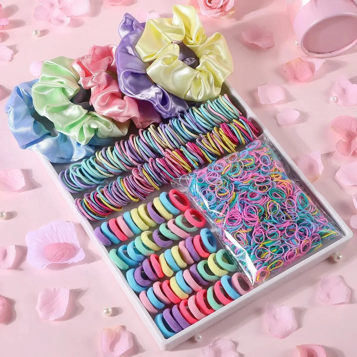 Multicolor - Handmade Rubber Band/Scrunchies (Set of 2) 15