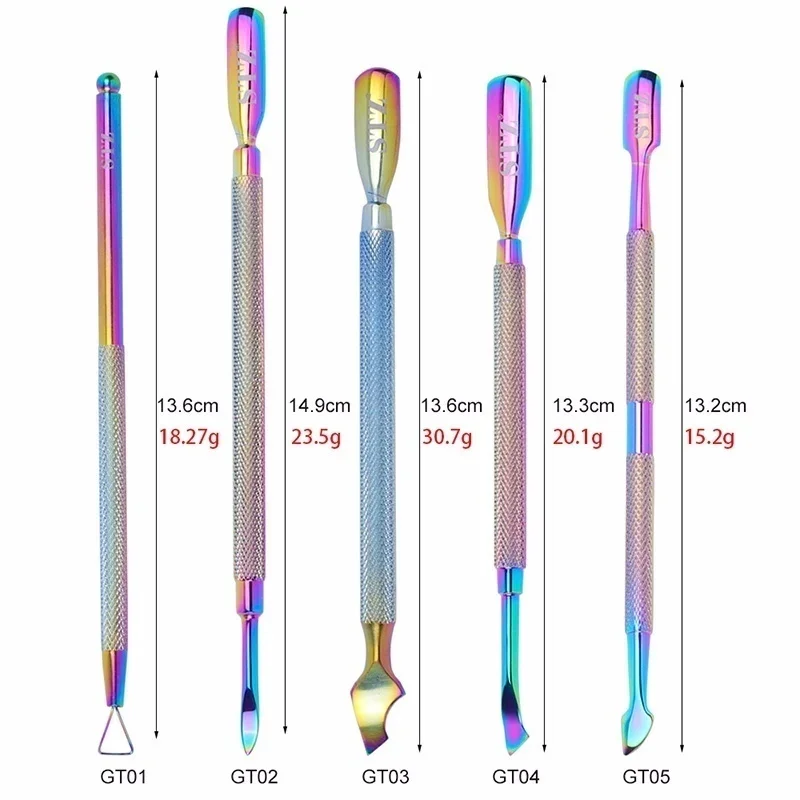 Professional Nail Art Care Tools Rainbow Cuticle Remover Dead Skin Nipper Tweezer Pusher Clipper Scissor  File  Kit 2