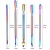Professional Nail Art Care Tools Rainbow Cuticle Remover Dead Skin Nipper Tweezer Pusher Clipper Scissor  File  Kit 2