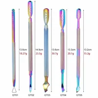 Professional Nail Art Care Tools Rainbow Cuticle Remover Dead Skin Nipper Tweezer Pusher Clipper Scissor  File  Kit 2