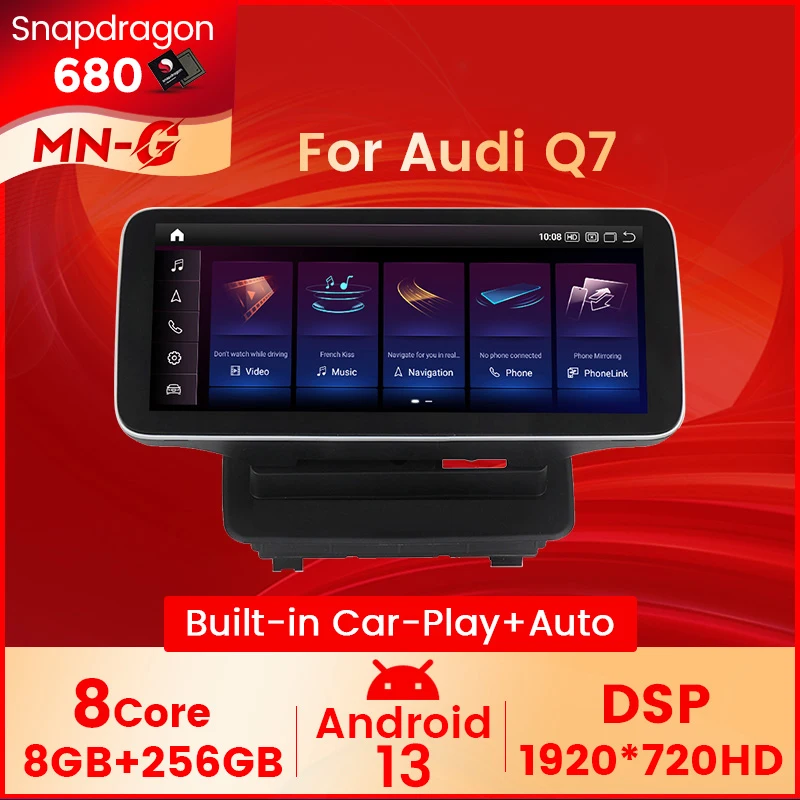 8-Core 8+256G Android Car Radio Carplay For Audi Q7 4L 2005-2015 