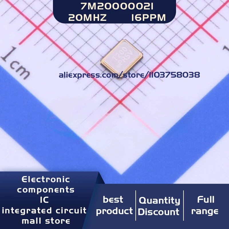 50개/묶음 7M20000021 20MHz 16pF ±10ppm 3225 4P 크리스탈 발진기..