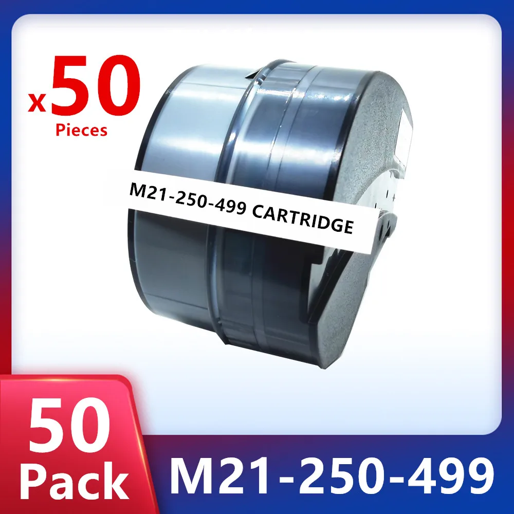 다목적 나일론 천으로 M21-250-499 50 팩 일반 식별, 와이어 마킹 및 실험실 라벨링, 흰색 검은 색