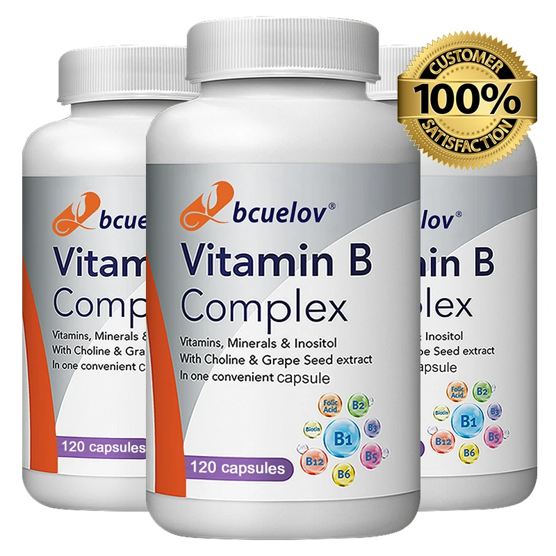 

Vitamin B Complex Capsules Support Energy Metabolism, Nervous System, Immune Health, Improve Digestion & Reduce Stress