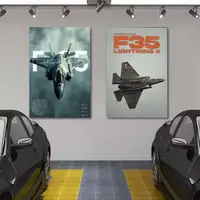 ⁦لوح قماشية جدارية فاخرة لطائرة F-35 المقاتلة | Luxury F-35 Fighter Canvas Wall Art Poster⁩ - الصورة ⁦2⁩