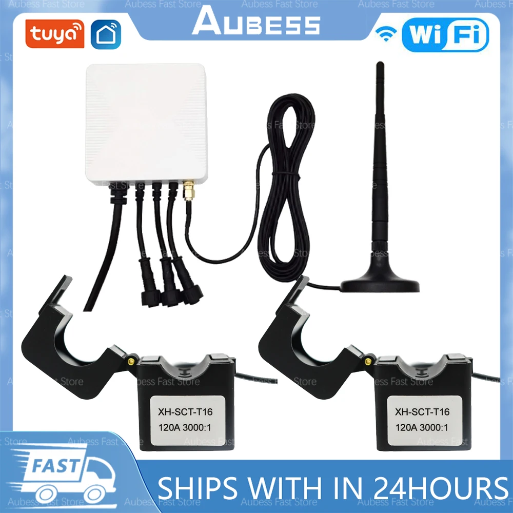Tuya Smart Life Transformador de Corrente Única Medidor Kwh de Energia Wifi Grampo Monitor App Potência Record de Energia Fases 200a 80a