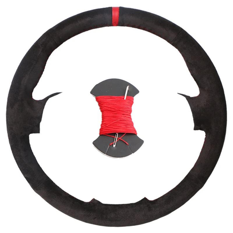 Premium Non-Slip Suede Leather Car Steering Wheel Cover