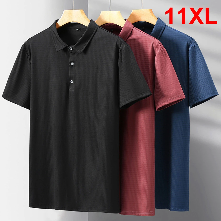 Мужская летняя рубашка-поло, размеры 10XL, 11XL