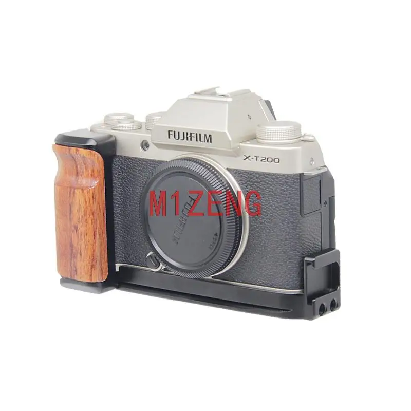 X-T200 wooden Vertical Quick Release L Plate/Bracket Holder hand