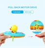 1 pcs Cute Cartoon Duck Bath Toys Classic Water Toy Back Rowing Boat  Baby Bathing Swim Duck Chain Clockwork Toy for Children 5