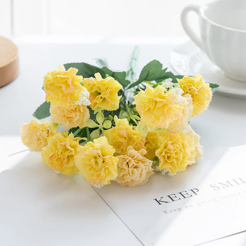 Künstliche Blume Nelke Kranz DIY Geschenk Hause Vase Tisch Party Hause Outdoor Garten Hochzeit Brautstrauß Auto Dekor Sammelalbum – Detail 11